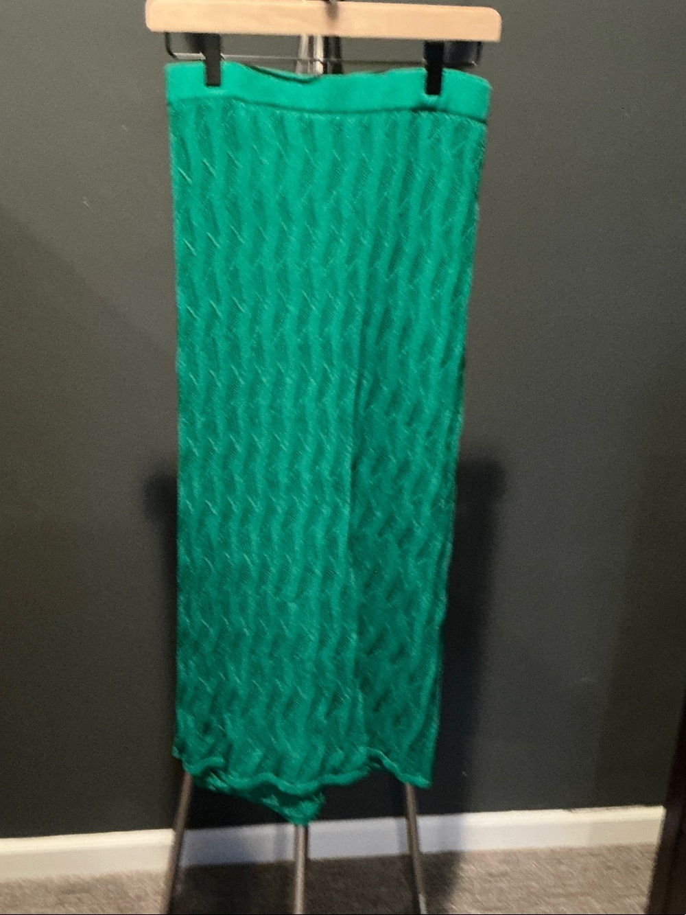 Green Textured Maxi Swim Suit Coverup - Women